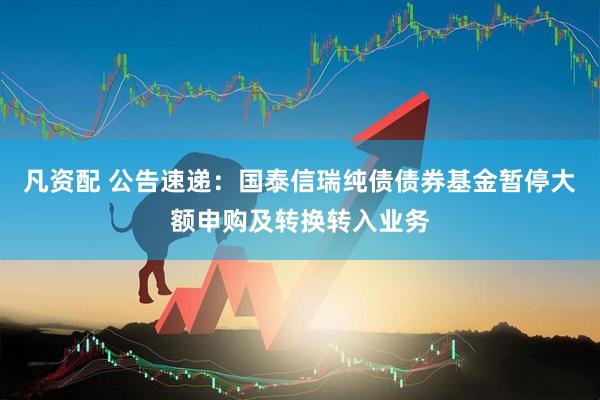 凡资配 公告速递：国泰信瑞纯债债券基金暂停大额申购及转换转入业务